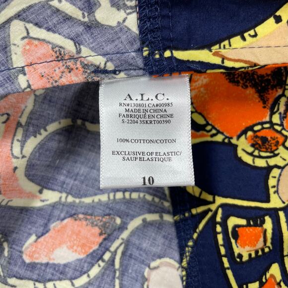 A.L.C. NWT Blanca Midi Skirt Poplin Elastic Waist Handkerchief Hem Size 10 - Picture 8 of 11